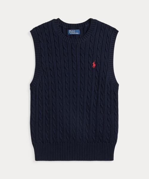 ケーブルニット コットン セーター ベスト（ベスト）｜POLO RALPH