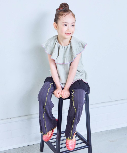 MARKEY'S（マーキーズ）の「ランダムリブフレアーパンツ（その他パンツ・キッズ・チャコール/グリーン/ベージュ・100/90/80/110/150/140/130/120）」の6枚目の写真