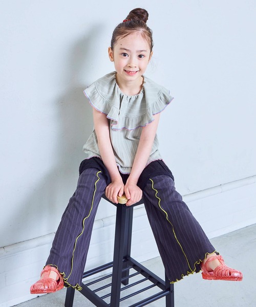 MARKEY'S（マーキーズ）の「ランダムリブフレアーパンツ（その他パンツ・キッズ・チャコール/グリーン/ベージュ・100/90/80/110/150/140/130/120）」の5枚目の写真