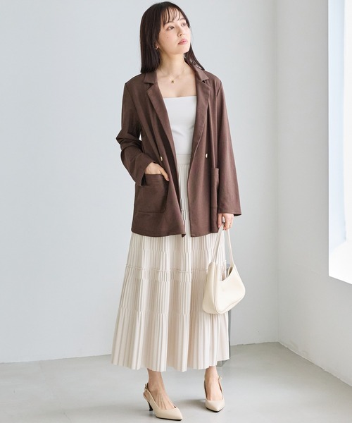 LAVEANGE(ラビアンジェ)の「プリーツティアードロングスカート(スカート・レディース・ブラック/チャコールグレー/ライトベージュ・5L/4L/3L/LL/M)」の18枚目の写真