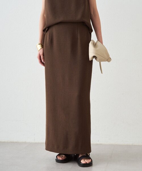 LOUNGEDRESS(ラウンジドレス)の「ダブルジョーゼットタイトスカート(スカート・レディース・ブラウン/ブラック・SMALL/MEDIUM)」の2枚目の写真