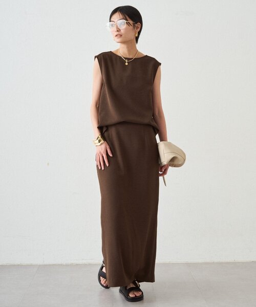 LOUNGEDRESS(ラウンジドレス)の「ダブルジョーゼットタイトスカート(スカート・レディース・ブラウン/ブラック・SMALL/MEDIUM)」の15枚目の写真