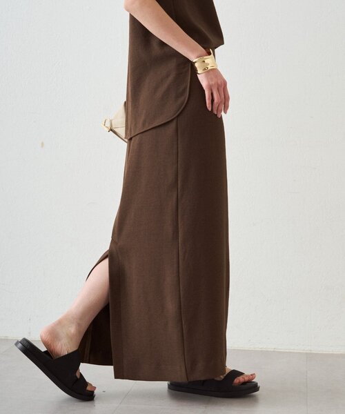 LOUNGEDRESS(ラウンジドレス)の「ダブルジョーゼットタイトスカート(スカート・レディース・ブラウン/ブラック・SMALL/MEDIUM)」の10枚目の写真