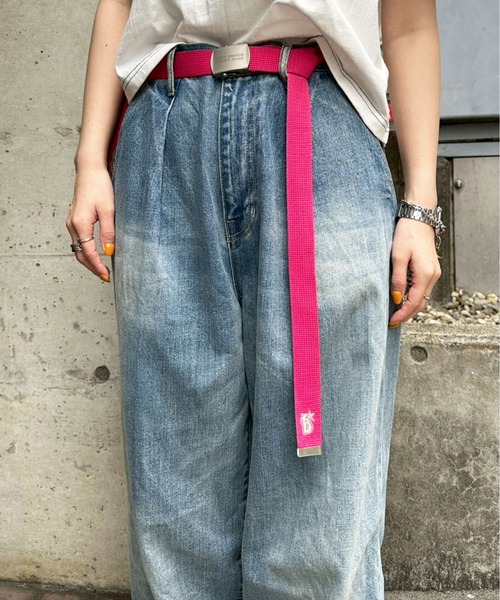 DOUBLE NAME（ダブルネーム）の「【横浜DeNAベイスターズ】  ロゴ刺しゅうガチャベルト（ベルト・レディース・ピンク/ブルー・FREE）」の4枚目の写真