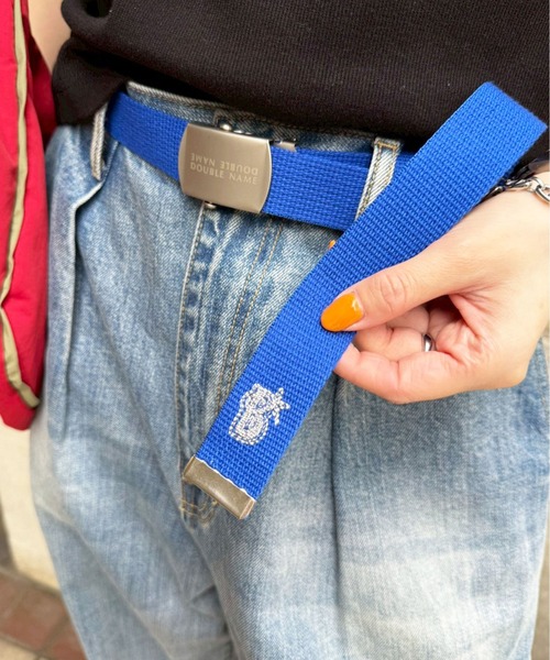 DOUBLE NAME（ダブルネーム）の「【横浜DeNAベイスターズ】  ロゴ刺しゅうガチャベルト（ベルト・レディース・ピンク/ブルー・FREE）」の3枚目の写真