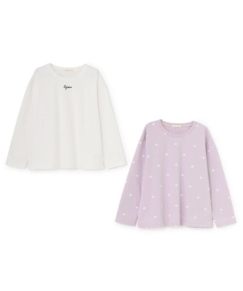 Lycee mine（リセマイン）の「【綿100％】 【スクール対応】AラインTシャツ(２枚セット)（Tシャツ/カットソー・キッズ・サックスブルー/ラベンダー・120cm/140cm/100cm/130cm/110cm）」の2枚目の写真