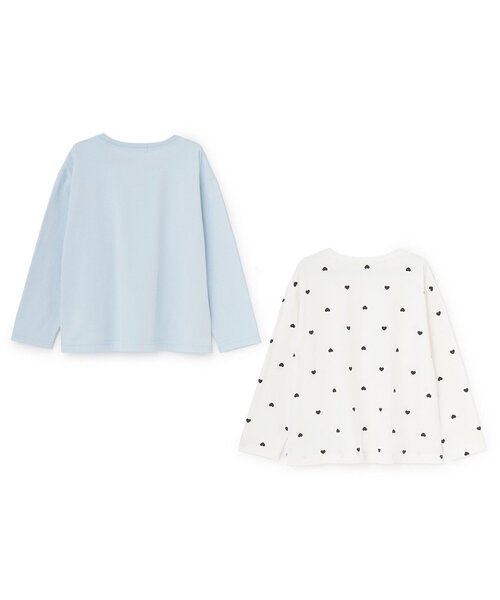 Lycee mine（リセマイン）の「【綿100％】 【スクール対応】AラインTシャツ(２枚セット)（Tシャツ/カットソー・キッズ・サックスブルー/ラベンダー・120cm/140cm/100cm/130cm/110cm）」の3枚目の写真