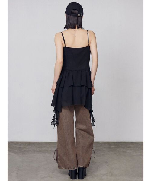 EMODA（エモダ）の「シアーラッフルキャミロングトップ（その他トップス・レディース・ベージュ/その他/ブラック・FREE）」の7枚目の写真