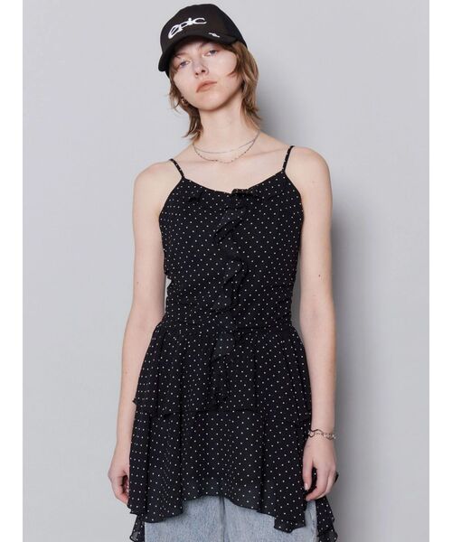 EMODA（エモダ）の「シアーラッフルキャミロングトップ（その他トップス・レディース・ベージュ/その他/ブラック・FREE）」の13枚目の写真