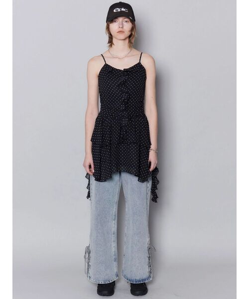 EMODA（エモダ）の「シアーラッフルキャミロングトップ（その他トップス・レディース・ベージュ/その他/ブラック・FREE）」の15枚目の写真