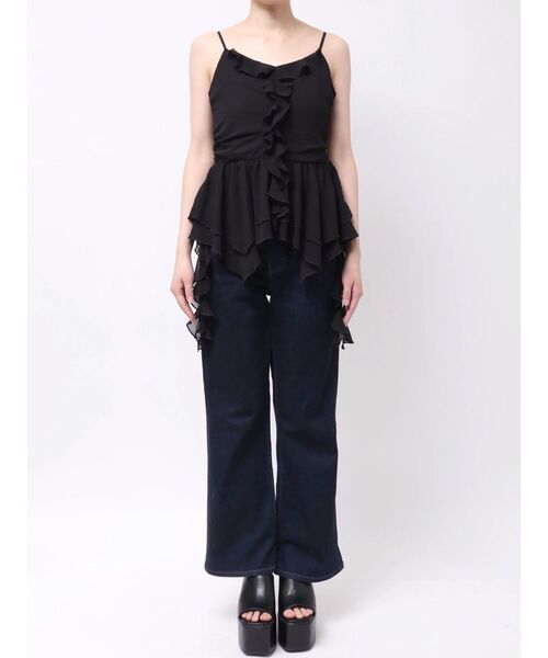 EMODA(エモダ)の「シアーラッフルキャミロングトップ(その他トップス・レディース・ベージュ/その他/ブラック・FREE)」の12枚目の写真