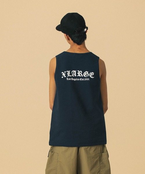 XLARGE(エクストララージ)の「OLD ENGLISH WAFFLE TANK TOP(タンクトップ・メンズ・ネイビー/ホワイト/ブラック・M/XL/L)」の3枚目の写真