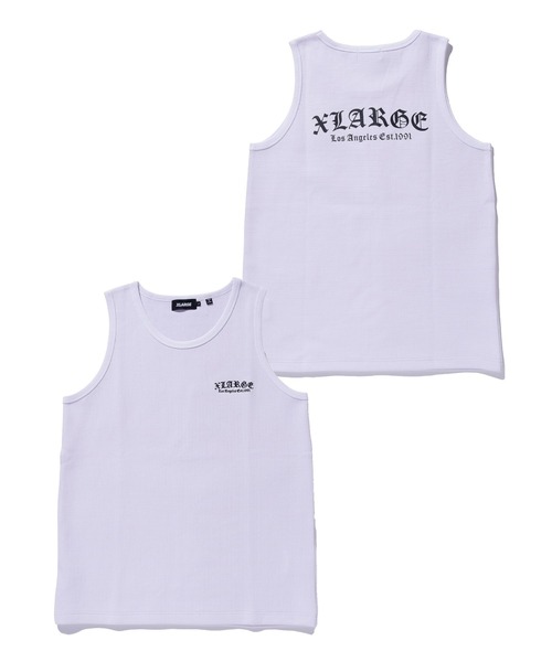 XLARGE(エクストララージ)の「OLD ENGLISH WAFFLE TANK TOP(タンクトップ・メンズ・ネイビー/ホワイト/ブラック・M/XL/L)」の2枚目の写真