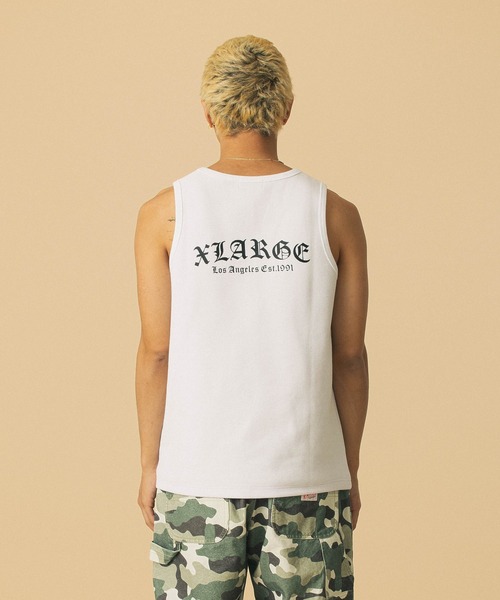 XLARGE(エクストララージ)の「OLD ENGLISH WAFFLE TANK TOP(タンクトップ・メンズ・ネイビー/ホワイト/ブラック・M/XL/L)」の7枚目の写真