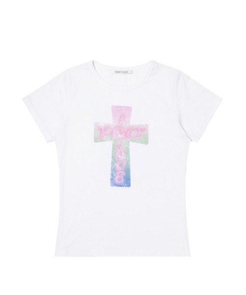 FANCY CLUB(ファンシークラブ)の「A'GEM/9 × .kom 『FANCY CLUB/ファンシークラブ』 FROSS GLOSSY TEE/フロスグロッシーTシャツ(Tシャツ/カットソー・レディース・ブラック/ホワイト・FREE)」の18枚目の写真