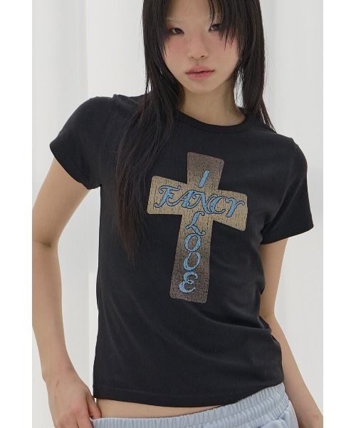 FANCY CLUB(ファンシークラブ)の「A'GEM/9 × .kom 『FANCY CLUB/ファンシークラブ』 FROSS GLOSSY TEE/フロスグロッシーTシャツ(Tシャツ/カットソー・レディース・ブラック/ホワイト・FREE)」の13枚目の写真