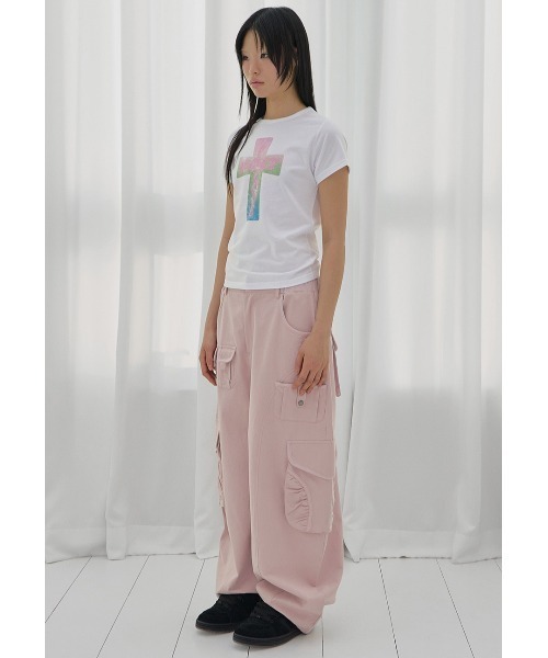 FANCY CLUB(ファンシークラブ)の「A'GEM/9 × .kom 『FANCY CLUB/ファンシークラブ』 FROSS GLOSSY TEE/フロスグロッシーTシャツ(Tシャツ/カットソー・レディース・ブラック/ホワイト・FREE)」の4枚目の写真