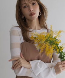 PINKY&DIANNE（ピンキーアンドダイアン）の「◆リブシアーボーダーカーディガン（カーディガン/ボレロ）」