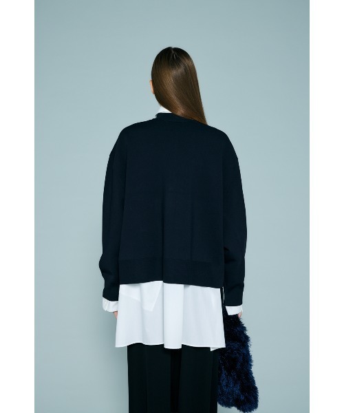 ENFOLD(エンフォルド)の「WIDE-ARM BOX-CARDIGAN(カーディガン/ボレロ・レディース・ダークネイビー/ライトパープル/ライトグレー・38)」の7枚目の写真