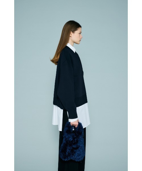 ENFOLD(エンフォルド)の「WIDE-ARM BOX-CARDIGAN(カーディガン/ボレロ・レディース・ダークネイビー/ライトパープル/ライトグレー・38)」の8枚目の写真