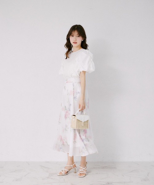 tocco closet(トッコ クローゼット)の「パール付きタックボリュームスリーブブラウス(シャツ/ブラウス・レディース・オフホワイト/ブラック/ミント・M)」の5枚目の写真
