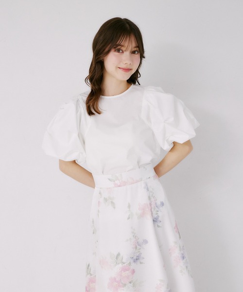 tocco closet(トッコ クローゼット)の「パール付きタックボリュームスリーブブラウス(シャツ/ブラウス・レディース・オフホワイト/ブラック/ミント・M)」の6枚目の写真