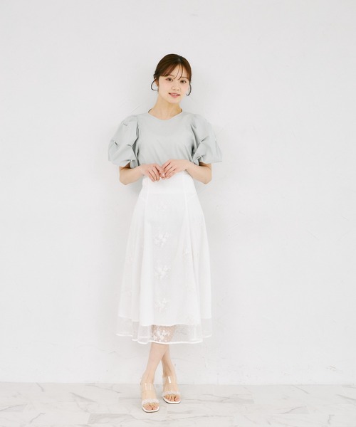 tocco closet(トッコ クローゼット)の「パール付きタックボリュームスリーブブラウス(シャツ/ブラウス・レディース・オフホワイト/ブラック/ミント・M)」の14枚目の写真