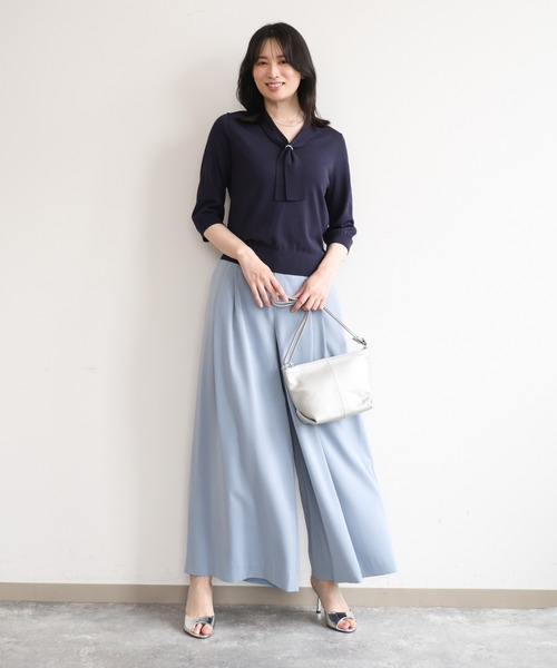 OFUON le MK（オフオンルエムケー）の「ストレッチ2タックワイドパンツ/UVカット/接触冷感/洗濯機で洗える/セットアップ可（その他パンツ・レディース・ベージュ系その他/ネイビー/ライトブルー・36/38/40）」の15枚目の写真