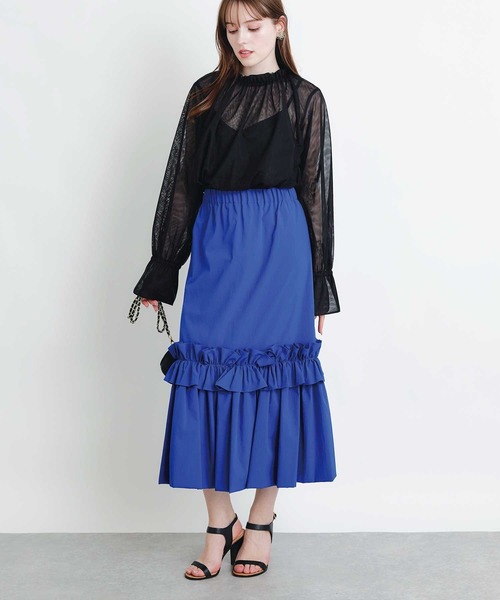 PICCIN PERLA(ピッチンペルラ)の「ダブルメッシュスタンドカラーブラウス(シャツ/ブラウス・レディース・ブラック・M)」の7枚目の写真