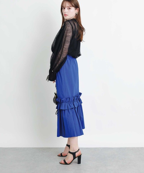 PICCIN PERLA(ピッチンペルラ)の「ダブルメッシュスタンドカラーブラウス(シャツ/ブラウス・レディース・ブラック・M)」の8枚目の写真