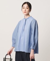 シアー コンビ フレア シャツ