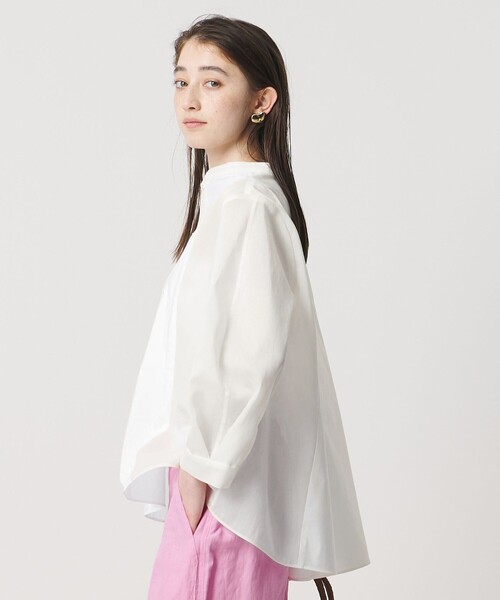 UNITED ARROWS(ユナイテッドアローズ)の「シアー コンビ フレア シャツ(シャツ/ブラウス・レディース・オフホワイト/ライトブルー/ネイビー・FREE)」の17枚目の写真