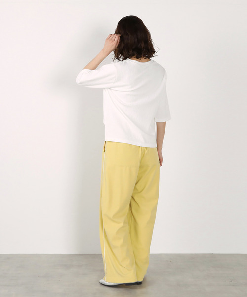 MELROSE claire(メルローズ クレール)の「【エステルイージーサイドラインパンツ】(その他パンツ・レディース・オフホワイト/チャコールグレー/イエロー・FREE)」の7枚目の写真