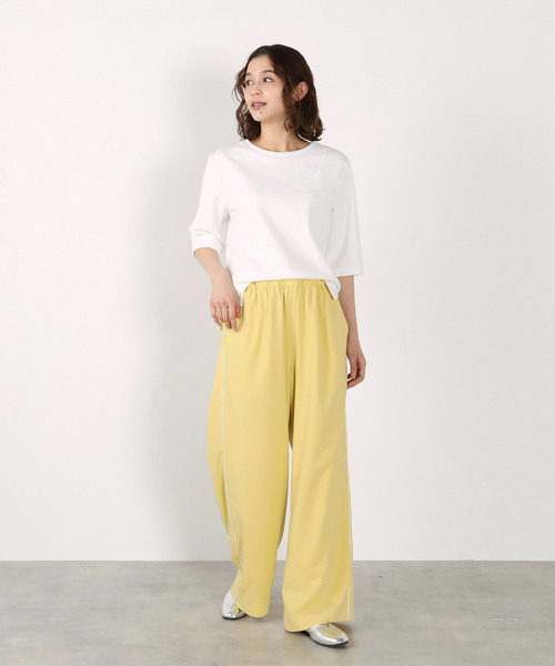 MELROSE claire(メルローズ クレール)の「【エステルイージーサイドラインパンツ】(その他パンツ・レディース・オフホワイト/チャコールグレー/イエロー・FREE)」の11枚目の写真
