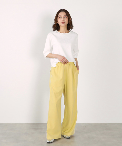 MELROSE claire(メルローズ クレール)の「【エステルイージーサイドラインパンツ】(その他パンツ・レディース・オフホワイト/チャコールグレー/イエロー・FREE)」の12枚目の写真