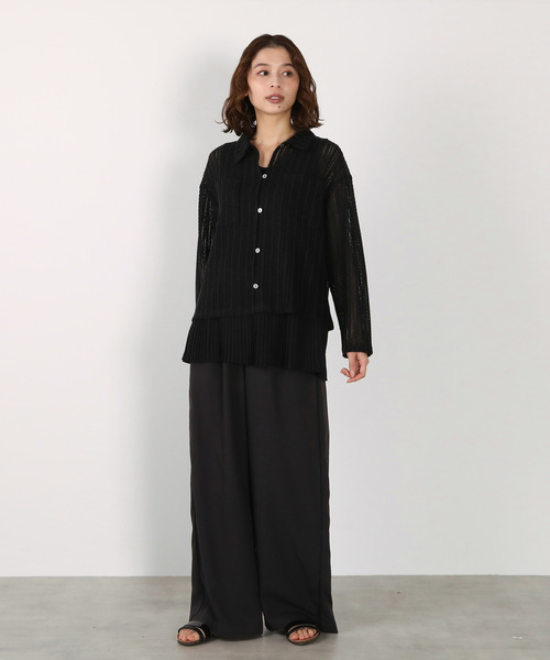 MELROSE claire(メルローズ クレール)の「【エステルイージーサイドラインパンツ】(その他パンツ・レディース・オフホワイト/チャコールグレー/イエロー・FREE)」の21枚目の写真