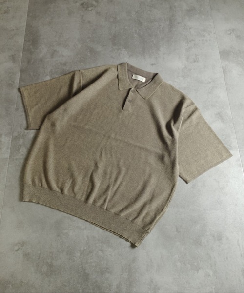 many men many mind(メニーメンメニーマインド)の「MANYMENMANYMINDS / スノーウォッシュニットポロシャツ(ニット/セーター・メンズ・ベージュ/ネイビー/ブラック・LARGE/X-LARGE/MEDIUM)」の2枚目の写真