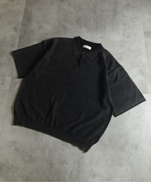 many men many mind(メニーメンメニーマインド)の「MANYMENMANYMINDS / スノーウォッシュニットポロシャツ(ニット/セーター・メンズ・ベージュ/ネイビー/ブラック・LARGE/X-LARGE/MEDIUM)」の1枚目の写真