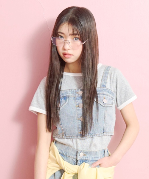 LOVETOXIC（ラブトキシック）の「【抗菌防臭】テレコ半袖T（Tシャツ/カットソー・キッズ・イエロー/ブラック/レッド/トップグレー/オフホワイト・S:140cm/130cm/M:150cm/L:160cm）」の3枚目の写真