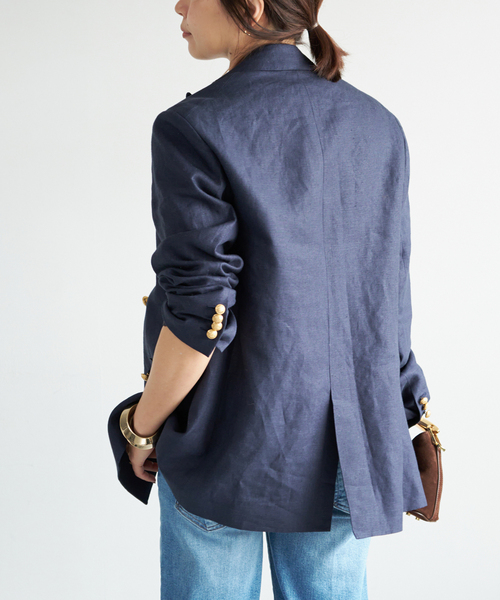 Deuxieme Classe(ドゥーズィエムクラス)の「*LINEN ブレザー(テーラードジャケット・レディース・ネイビー/キャメル・FREE)」の13枚目の写真