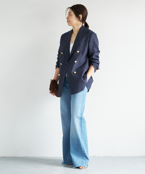 Deuxieme Classe(ドゥーズィエムクラス)の「*LINEN ブレザー(テーラードジャケット・レディース・ネイビー/キャメル・FREE)」の14枚目の写真