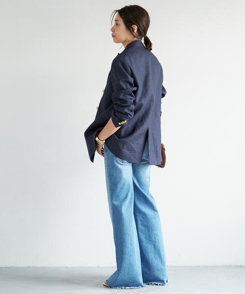 Deuxieme Classe(ドゥーズィエムクラス)の「*LINEN ブレザー(テーラードジャケット・レディース・ネイビー/キャメル・FREE)」の16枚目の写真