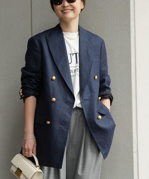 Deuxieme Classe(ドゥーズィエムクラス)の「*LINEN ブレザー(テーラードジャケット・レディース・ネイビー/キャメル・FREE)」の17枚目の写真