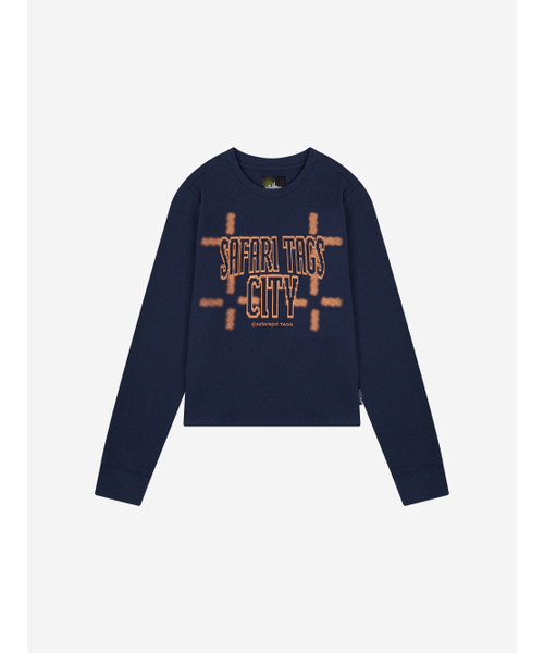 SAFARISPOT(サファリスポット)の「1/2 エスティーシーライティングロゴロングスリーブ(ネイビー)(Tシャツ/カットソー・レディース・その他・1)」の2枚目の写真