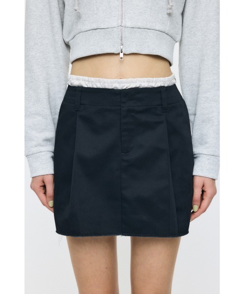 MOUSSY(マウジー)の「LAYER ミニスカート(スカート・レディース・ベージュ/ブラック・1/2)」の11枚目の写真