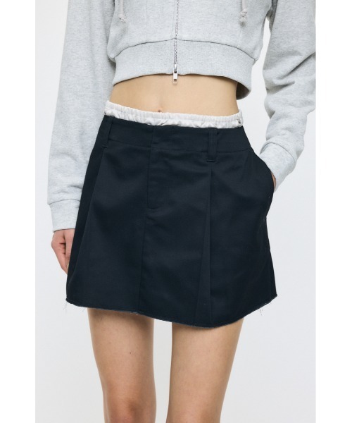 MOUSSY(マウジー)の「LAYER ミニスカート(スカート・レディース・ベージュ/ブラック・1/2)」の3枚目の写真