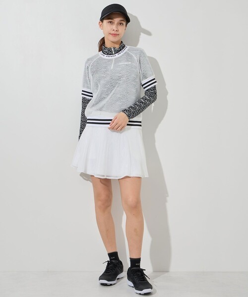 JUN&ROPE'(ジュンアンドロペ)の「ダブルメッシュ半袖プルオーバー/セットアップ対応(Tシャツ/カットソー・レディース・ホワイト/ブラック・M/L)」の3枚目の写真