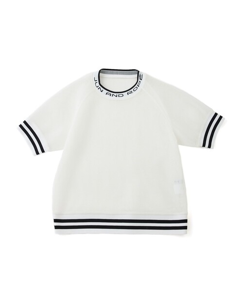 JUN&ROPE'(ジュンアンドロペ)の「ダブルメッシュ半袖プルオーバー/セットアップ対応(Tシャツ/カットソー・レディース・ホワイト/ブラック・M/L)」の10枚目の写真