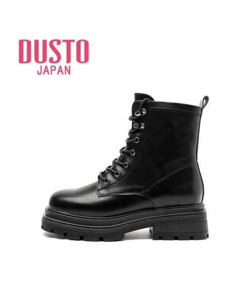 VIBGYOR(ヴィブジョー)の「【DUSTO】"レディース 編み上げブーツ"(MA)(ブーツ・レディース・ブラック・23.5/24)」の1枚目の写真