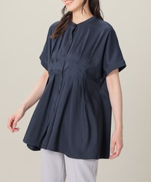 【美冷・接触冷感・吸水速乾・UVカット】タックチュニックブラウス